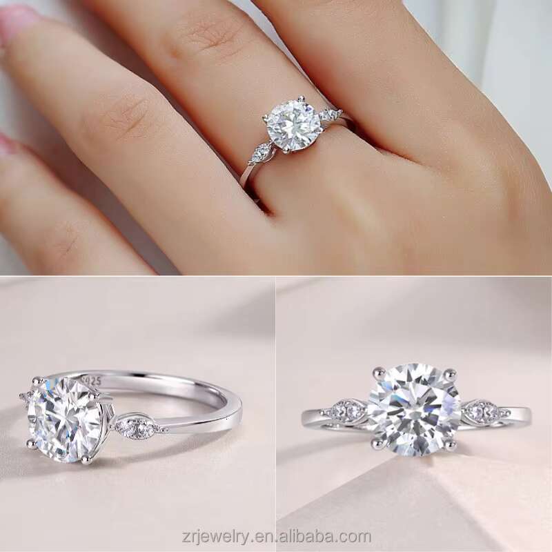 Hot Selling 18K Gold Plated 925 Sterling Silver Womens Engagement Wedding 2CT VVS Oval Moissanite Ring