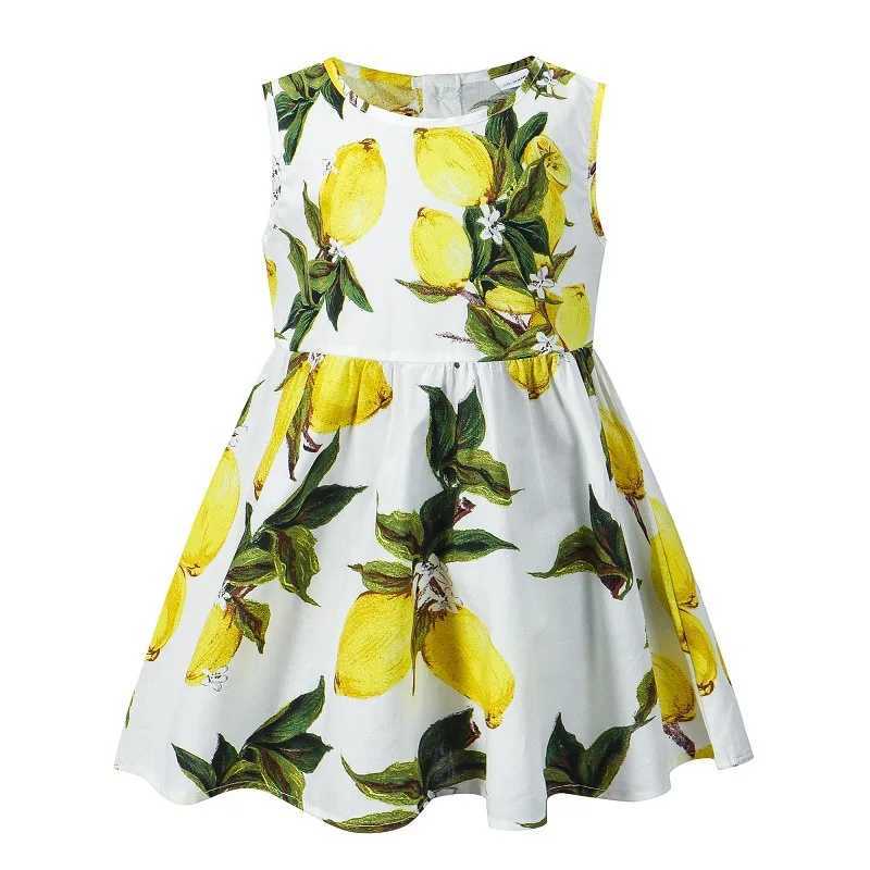 Summer Kids Clothes Girl Korean Fashion Lemon Sleeveless Cotton Toddler Dress Baby Dresses Children Boutique Clothing BC1120 X250528