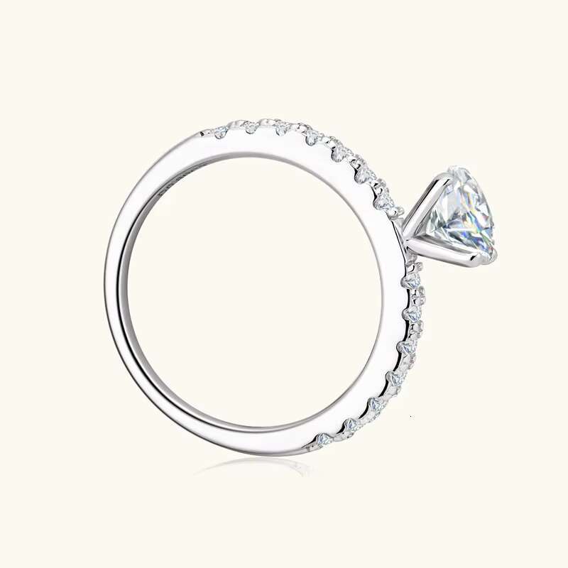 Fashion Women Jewelry Gift 0.8ct Round Cut Moissanite Rings 925 Sterling Silver for Engagement Wedding