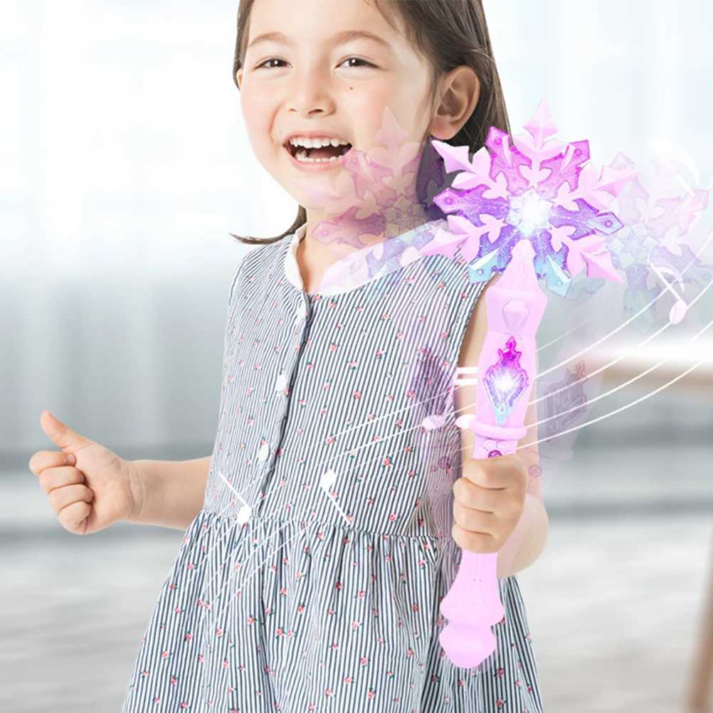 Light Up Glow Snowflake Wand for Kids Girls Cosplay Light Up Snowflake Wand Glow Snow Stick Glow Stick Princess Queen Role Play Wand W250528
