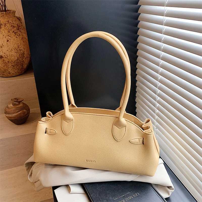 Korean Niche Womens Large Capacity 2025 New Fashion Lychee Pattern Handbag Shoulder Bag High-end Trend Underarm Bag Y250528
