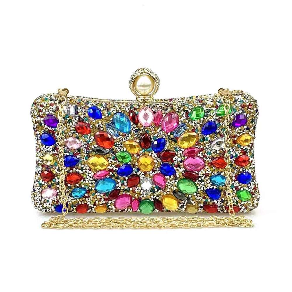 Colorful Shiny Rhinestone for Banquet Bride Cheongsam Crossbody Clutch Socialite Fashion Bag