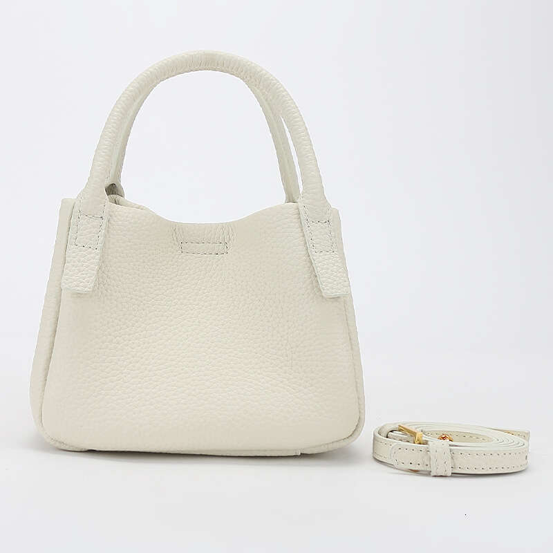 New Simple Genuine Leather Basket Handbag Niche High-end Shoulder Fashion Underarm Small Square Crossbody Bag