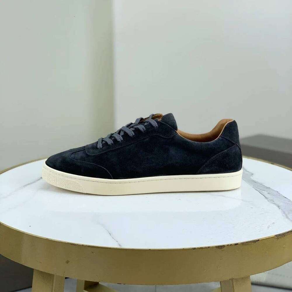 New Multicolour Suede Leather Casual Lace-Up Sneakers For Men Runway Single Autumn leisure Trainers Flat Walk Shoes