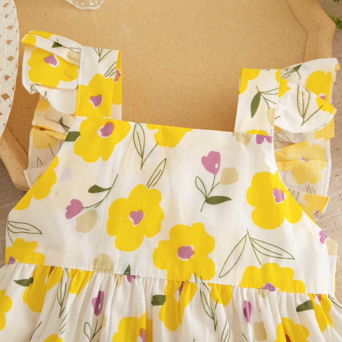 2pc/Set Baby Clothes Girl Summer Sleeveless Flower Cotton Kids Dresses 0-2 Years Old Sweet Comfort Dress For Baby Girl+Hat X250528