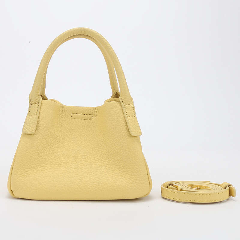 New Simple Genuine Leather Basket Handbag Niche High-end Shoulder Fashion Underarm Small Square Crossbody Bag