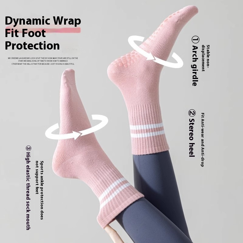 Yoga Women Mid-Calf Spring Summer Fitness Non-Slip Sole Floor Autumn Winter Long High Tube Sports Socks