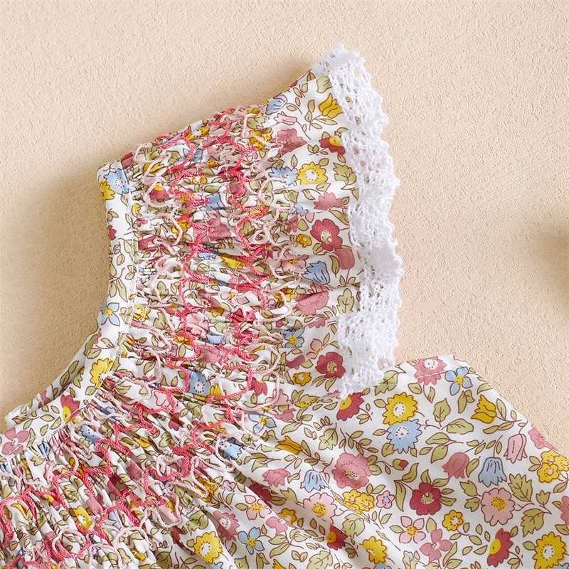 Summer Outfit Toddler Baby Girl Floral Dress Ruffle Sleeveless Dresses Tunic Dress Summer Sundress Girls Casual Dress X250528