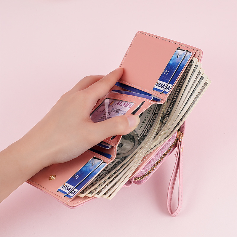 Free Shipping Designer Wallet Women's Teayy Warm Color Short Multi-functional Coin Purse Zipper Snap Small Card Holder Wallet For Women