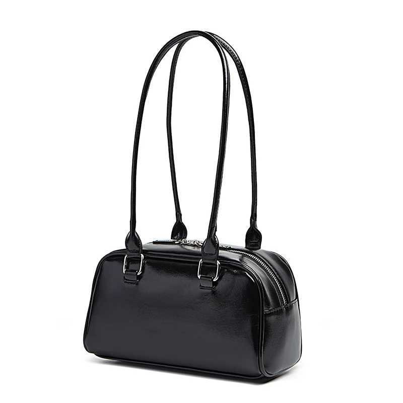 new womens bag bowling bag 2024 new niche Joker Boston bag underarm shoulder bag Y250528