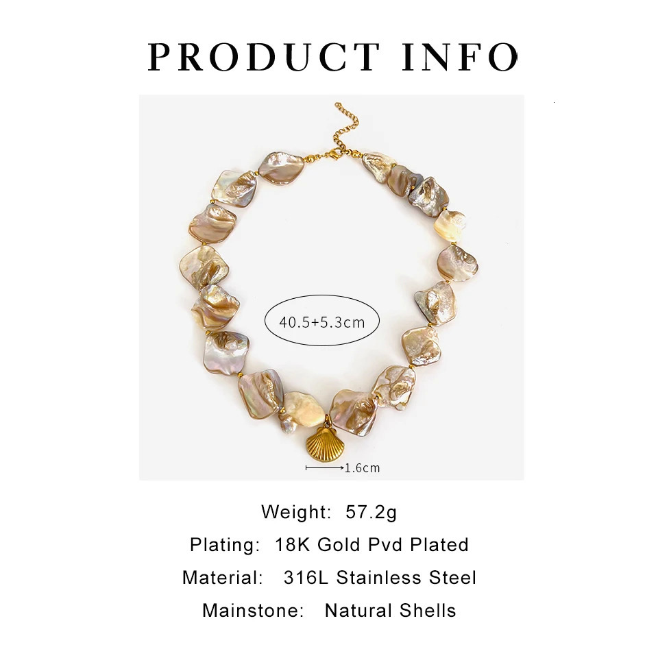 Perisbox Bohemian Trendy Natural Shell Choker Necklace for Women 18K Gold Plated Seashell Pendant Necklaces Beach Party Jewelry 250520