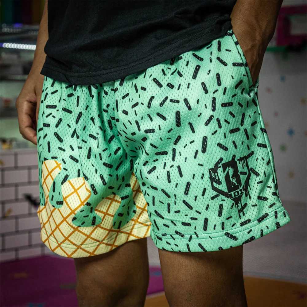 2025 Hot Summer Ice Cream Mens Basketball Shorts Youth Sports Gym Loose Shorts Quarter Outdoor Sports Shorts Street Short Pants X250528