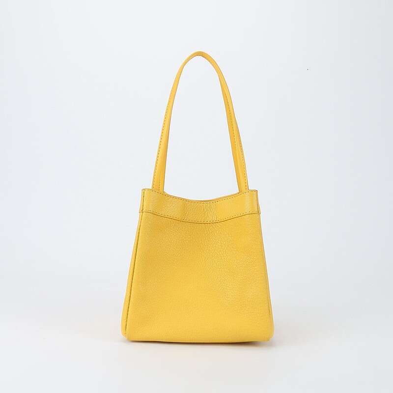 Autumn Winter Niche Design Handheld Basket Large Capacity Commuter Tote Genuine Leather Single Shoulder Wing Women's Bag