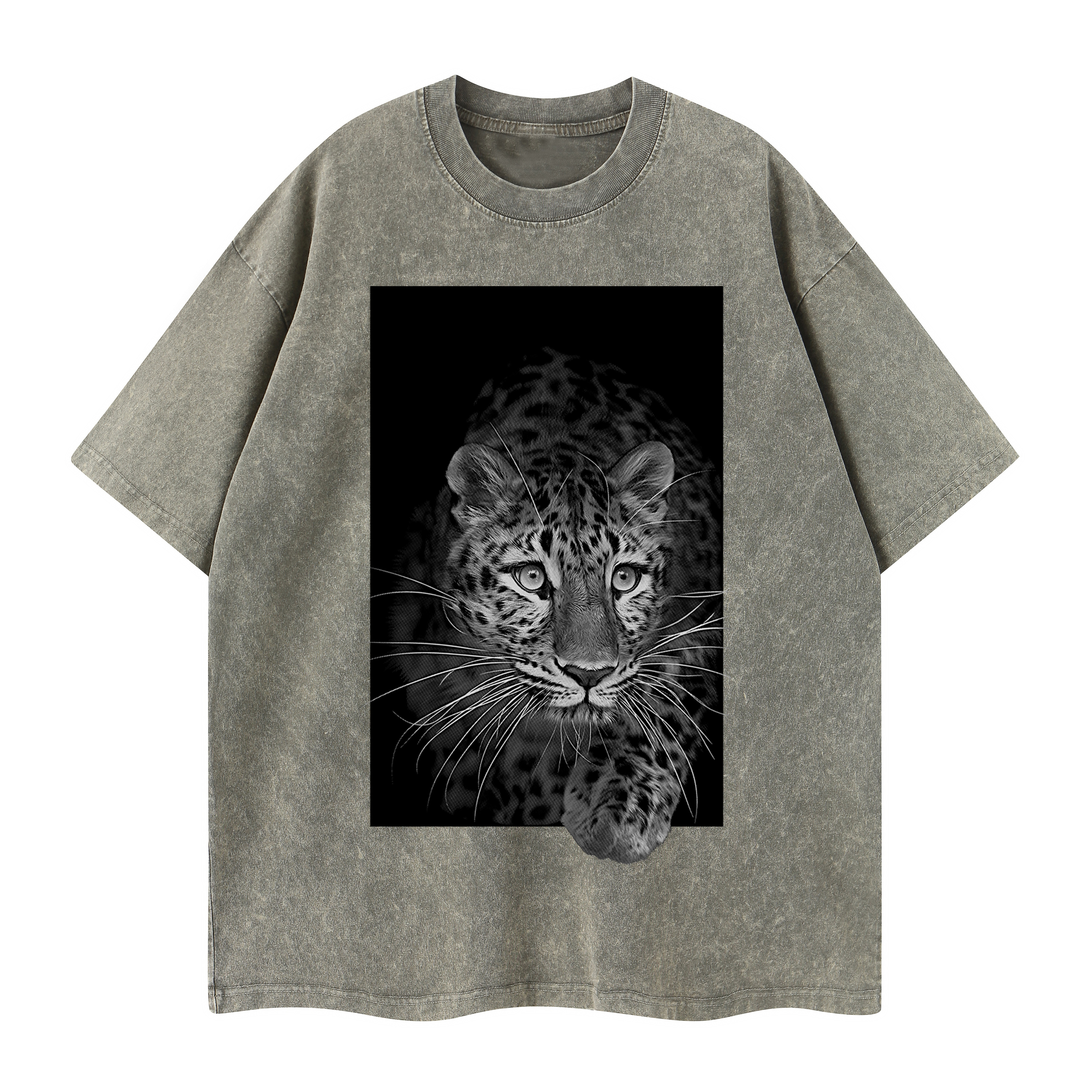 T-shirt men's top designer cotton T-shirt Hot stamping leopard short sleeved clothing high-quality fashionable T-shirt
