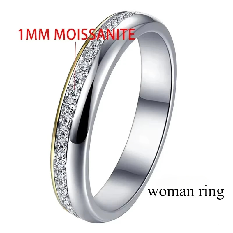 TFGLBU Trendy 100% All Couple S925 Sterling Sliver Ring for Women Diamond Wedding Proposal Engagement Band Jewelry 250519