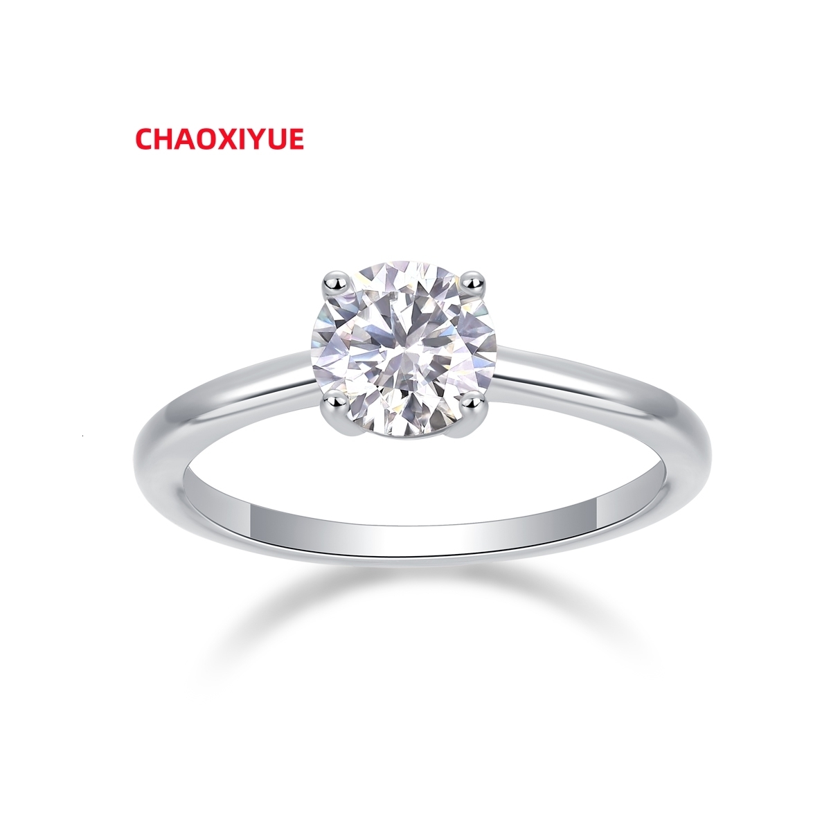 Classic 925 Sterling Silver VVS Moissanite Engagement Wedding Ring Fine Jewelry for Women