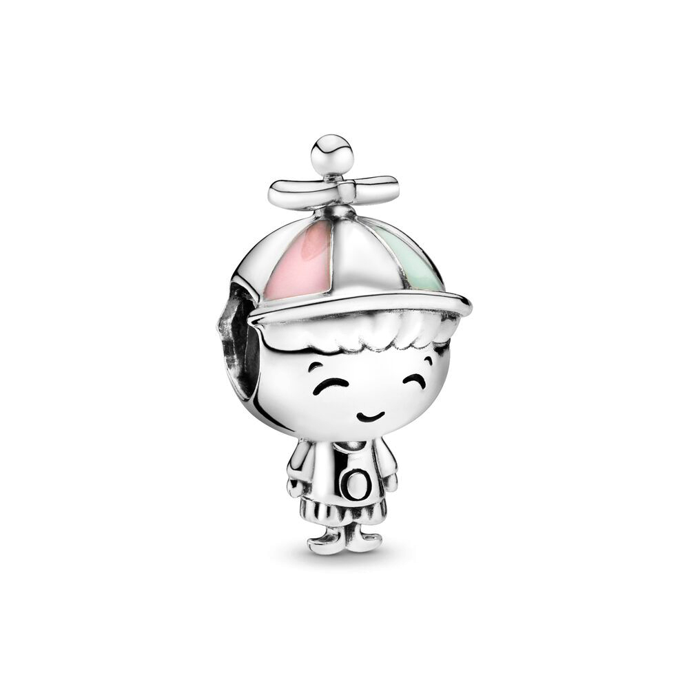 FewDook 2025 New 925 Silver Color Charm Fit Original Bracelet Pendant Boy Girl Sparkling Robot Bead Pan Angel Dangle Plated DIY Women Jewelry Gift Acc