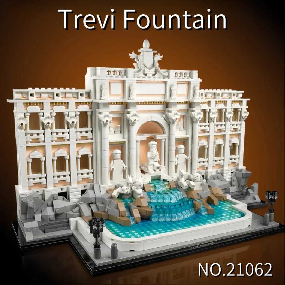 1880pcs Architecture Trevi 21062 Fountain Model Kit Iconic Italy Roman Landmark Building Blocks Display Toys For Birthday Gifts Z250528