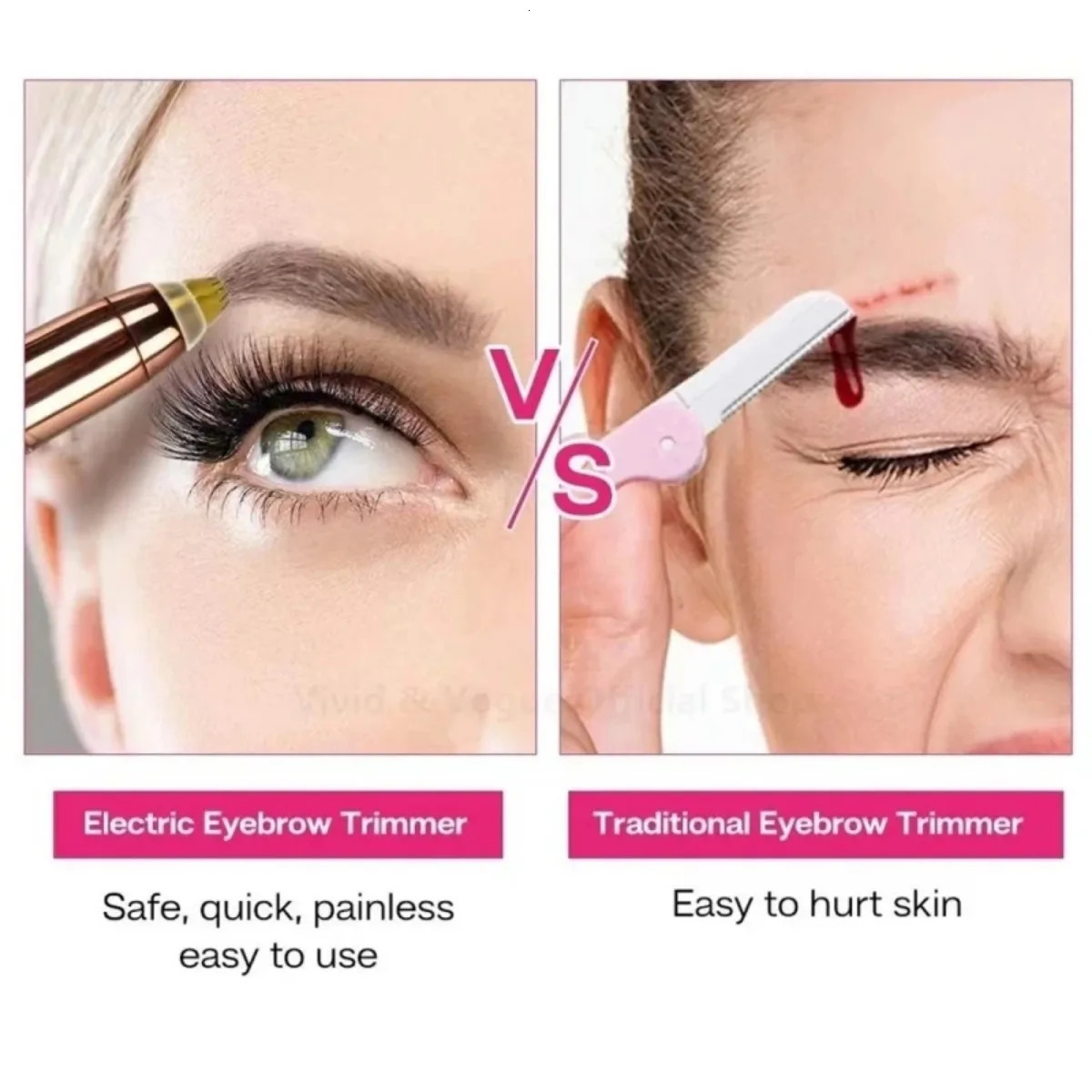 Mini Eyebrow Trimmer Multifunctional Hair Removal Safety Portable Electric Battery Automatic for Facia 250516