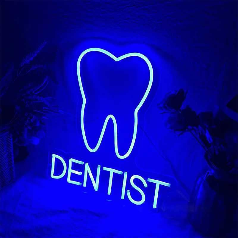 Custom Dental Clinic LED Neon Sign Tooth Dentist Neon Light Salon Wall Decor Medicine Dental Office Decor Dentist Tooth Neon W250528