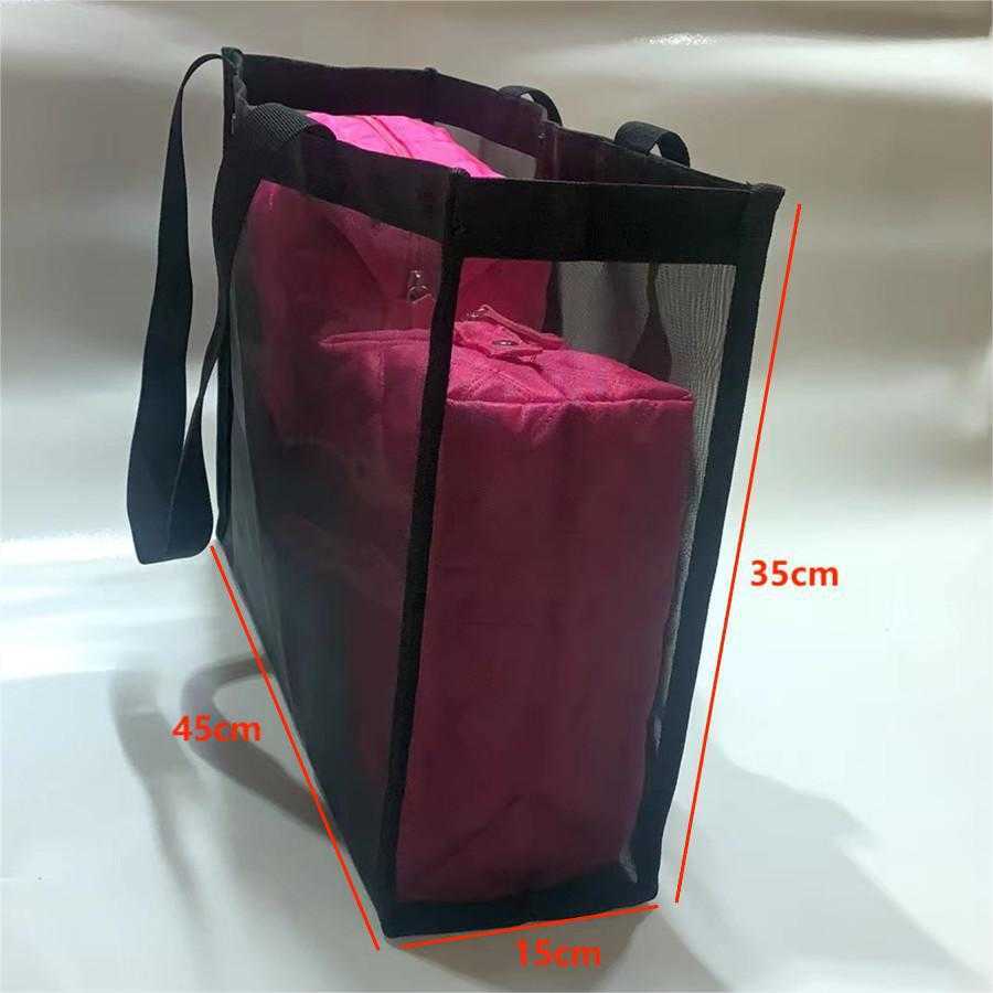 Handbag Mesh Tote Bag Shopping Bag Large Capacity Nylon Transparent Mall Yoga Single Shoulder Handheld Beach