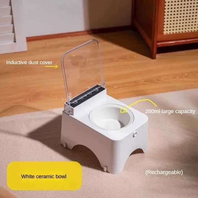 Smart Cat Bowl Pet Feeder Bowl Cat Dog Food Feeder Infrared Sensor Auto Open Cover Smart Feeder Anti-mouse Cat Food Dispenser Y250528