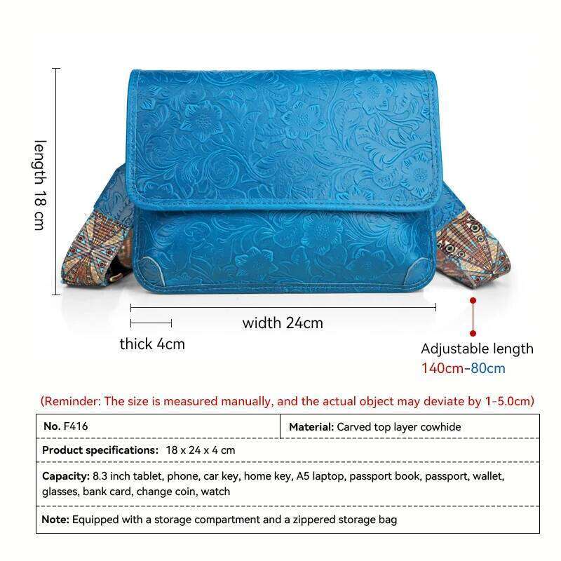 Men's Natural Cowhide Crossbody Messenger Bags For Male Genuine Leather Shoulder Bag With Two Size
