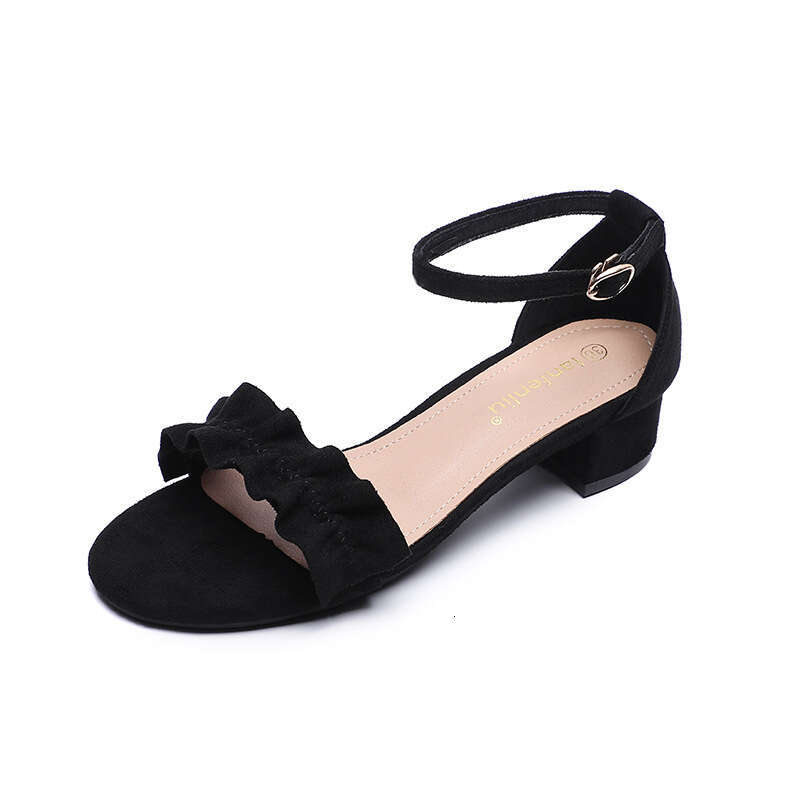Women's Sandals Summer Soft Sole 2025 New Chunky Heel One-Strap Fairy Style Fashion Matching Dress High Heels