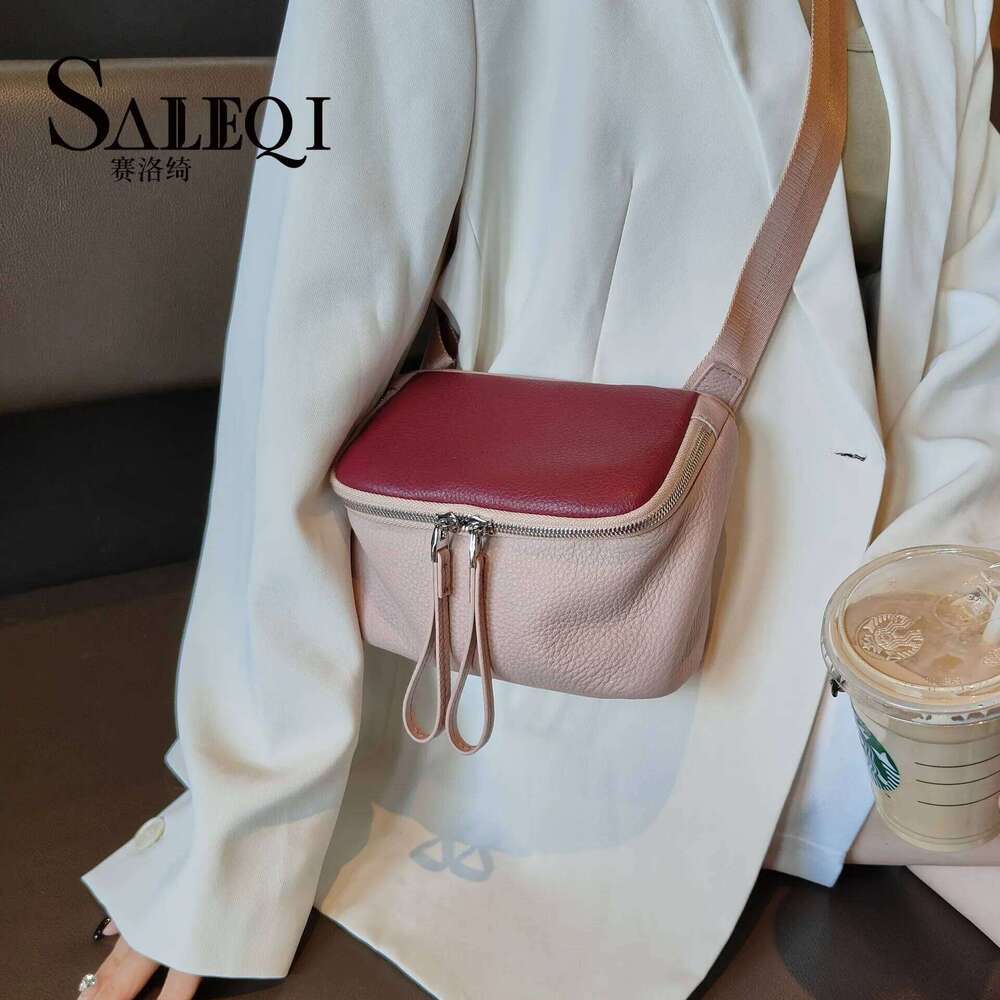 New Chest Soft Leather Waist Versatile Casual One Shoulder Crossbody Bag Trendy High end Feeling genuine leather