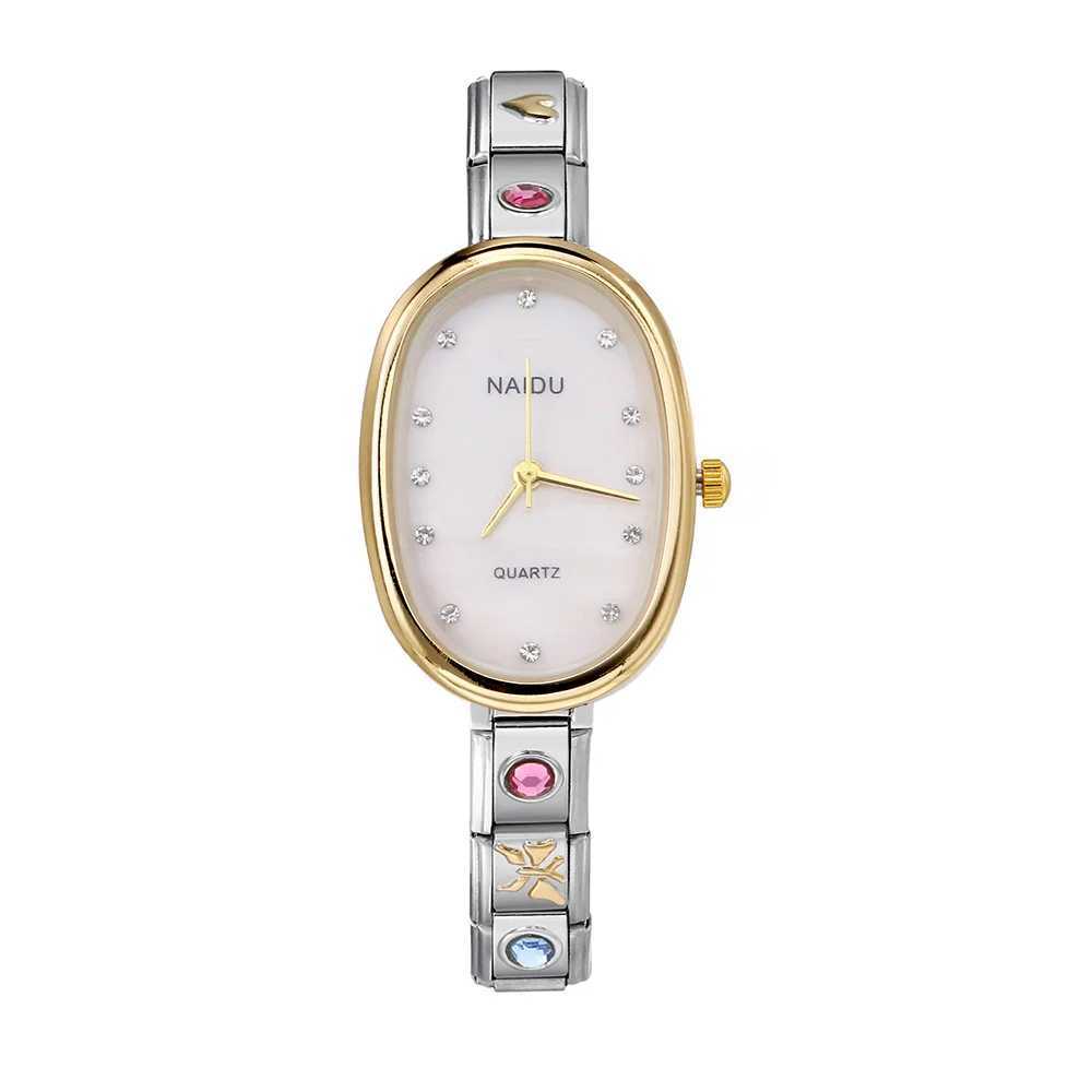 GEMOSA Modern Oval Casual Vintage Design Quartz Watches Women Ladies Stainless Steel Width 9mm Strap Party Birthday Perfect Gift XJ250527