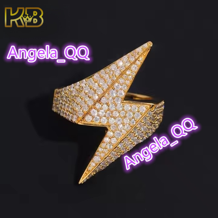 Premium VVS Moissanite Mens Hip Hop Ring 925 Sterling Silver Gold Plated Illuminating Pave Diamond Design High End Fine Jewelry