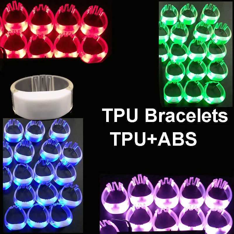 LED DMX TPU Wristbands Renk Deitiren LED Beyaz Silikon Bileklikler RGB Naylon Bilezikler Parti Etkinlii iin 50 Adet/Lot W250528