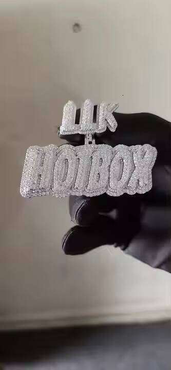 Custom VVS Moissanite Iced Out Name Pendant Chain in Sterling Sier with Hip Hop Style Letter Design Bling Jewelry