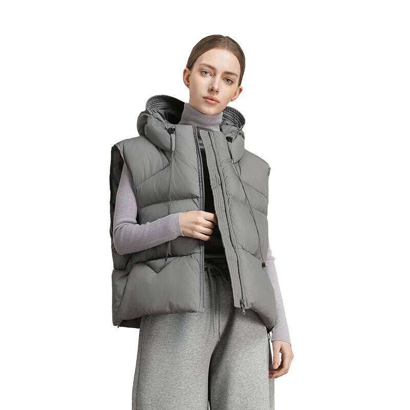 CLARKE QUEEN 90% White Duck Jacket Sleeveless Down Vest Woman Winter Light Weight Warm Coat Casual Gilet Puffer