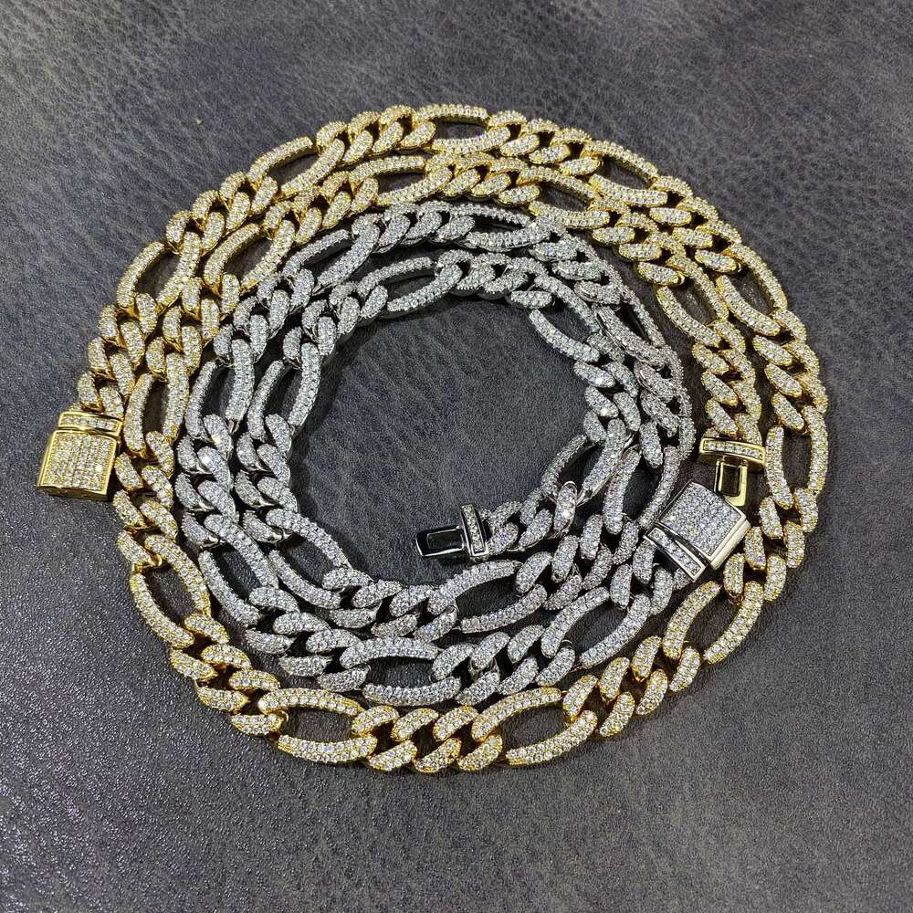 Sterling Sier VVS D Colour Moissanite LINK Hip Pop Iced Out Cuban Cut Choker Men Necklace Chain