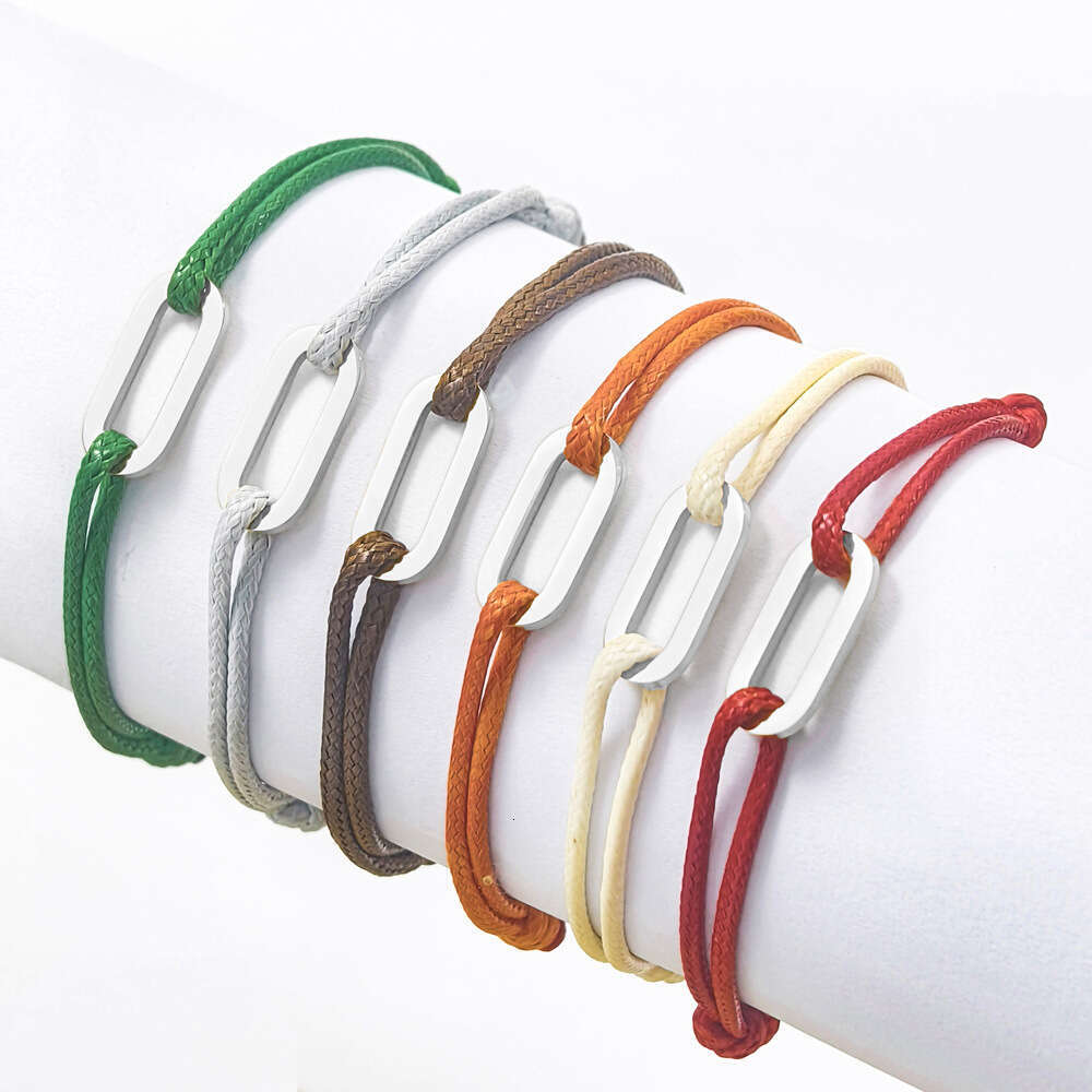 Handmade Woven Couple Single Loop DIY Bracelet Wax Cord Elegant Simple Adjustable