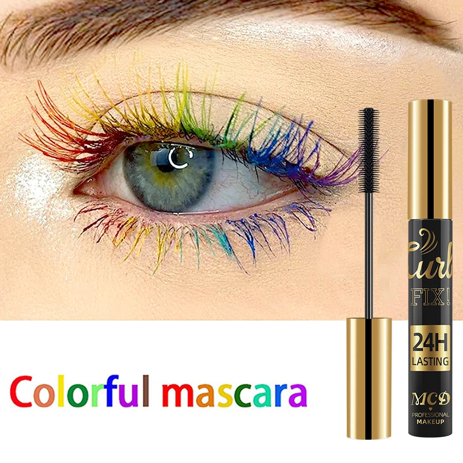 5D Waterproof Mascara Vibrant 9 Color-Lasting Curl Ink Formula -Eyeliner Extension Blue Green Black Eye Makeup Cosmetic 250523
