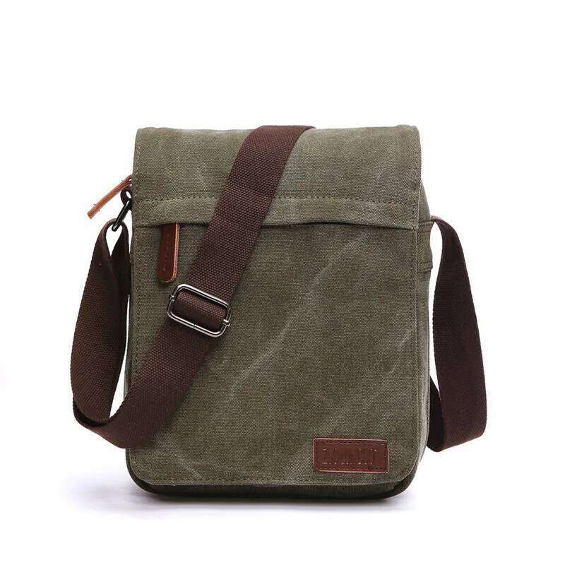 Fashion Solid Vintage Canvas Messenger Satchel Bags Buckle Casual Portable Shoulder Bag Korean Trend Simple Pack For Men 2020