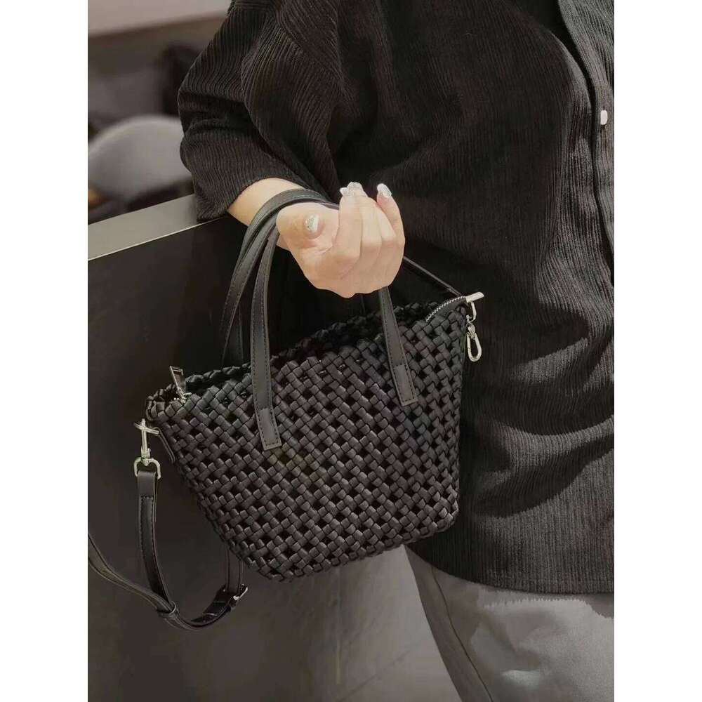 Free Shopping Designer Bag Women's Elegant Cross Polyester Weaving Shoulder Beach Shopping Woven Bucket Bag