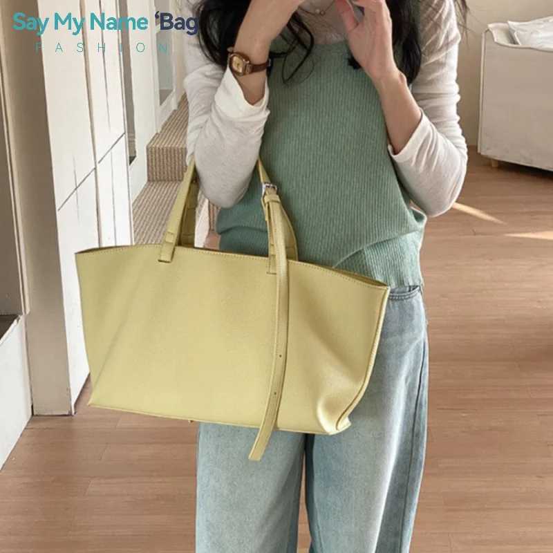 Casual Soft Tote Soft Leather Shoulder Bag 2025 New Fashion Korean Simple Large Capacity Vintage Casual Solid Trend Handbags Y250528