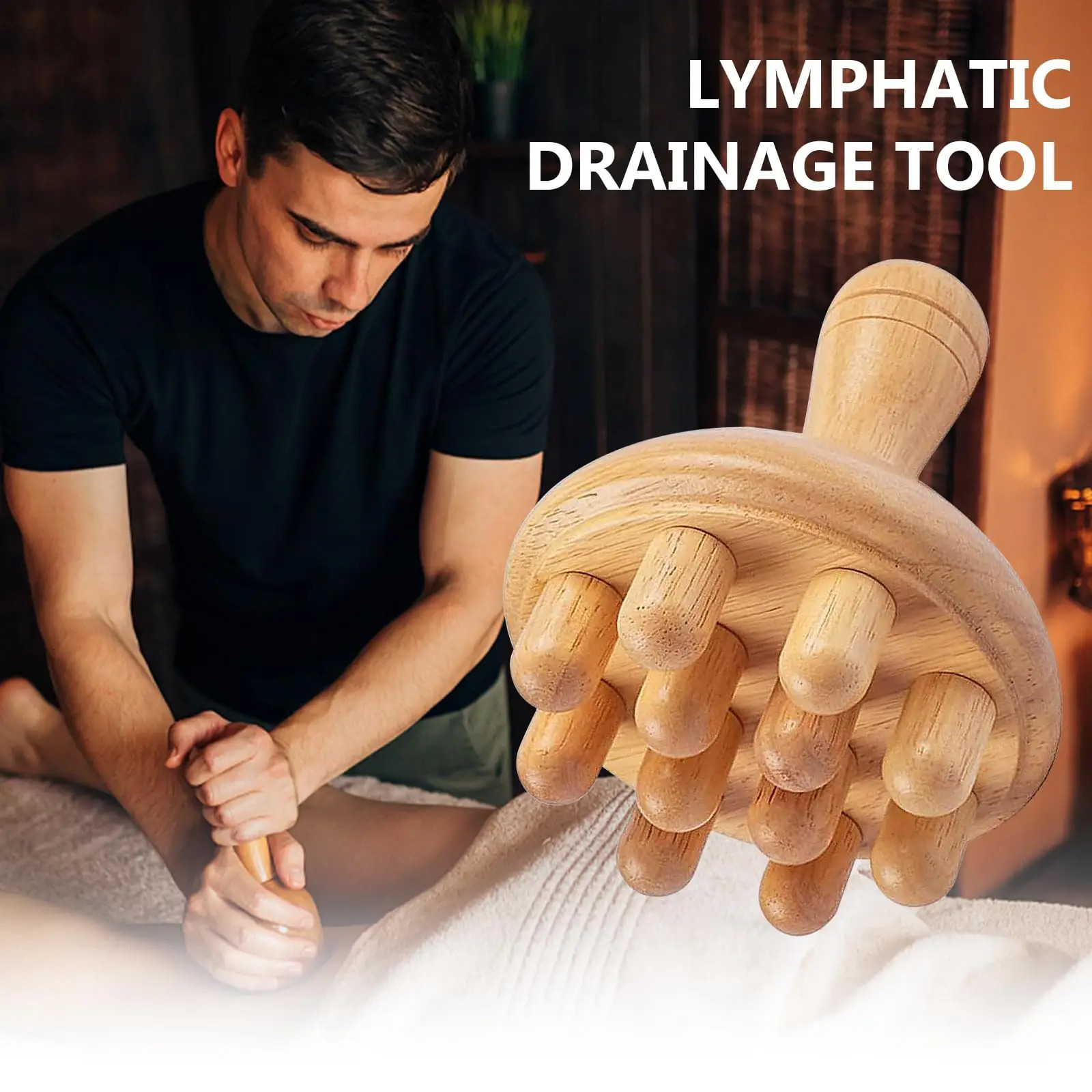 Wooden Mushroom Massager Manual Massage Tool Wood Mushroom Massage Tools Muscle Tension Local Fat Gua Sha for Full Body Use 250519