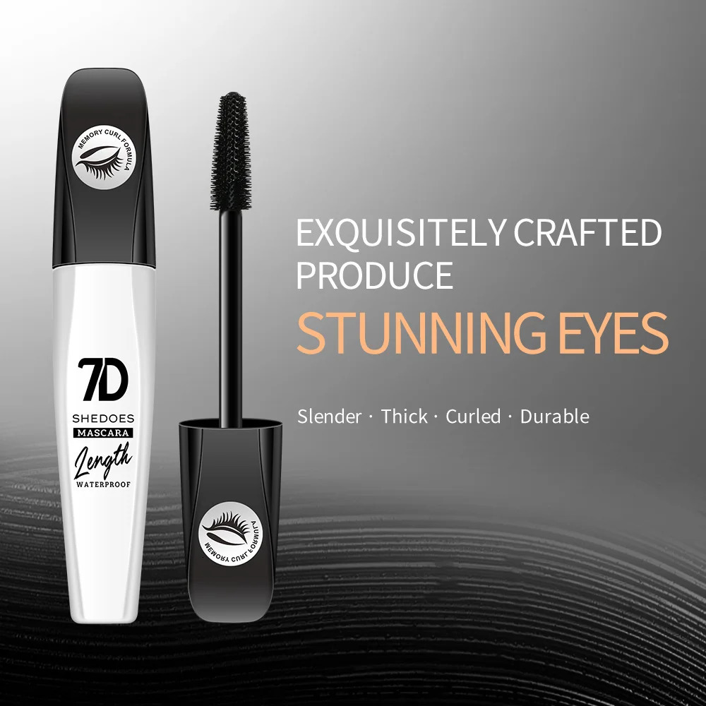 7D mascara waterproof and easy to makeup no smudging and no makeup removal slender and curled thick mascara 250523