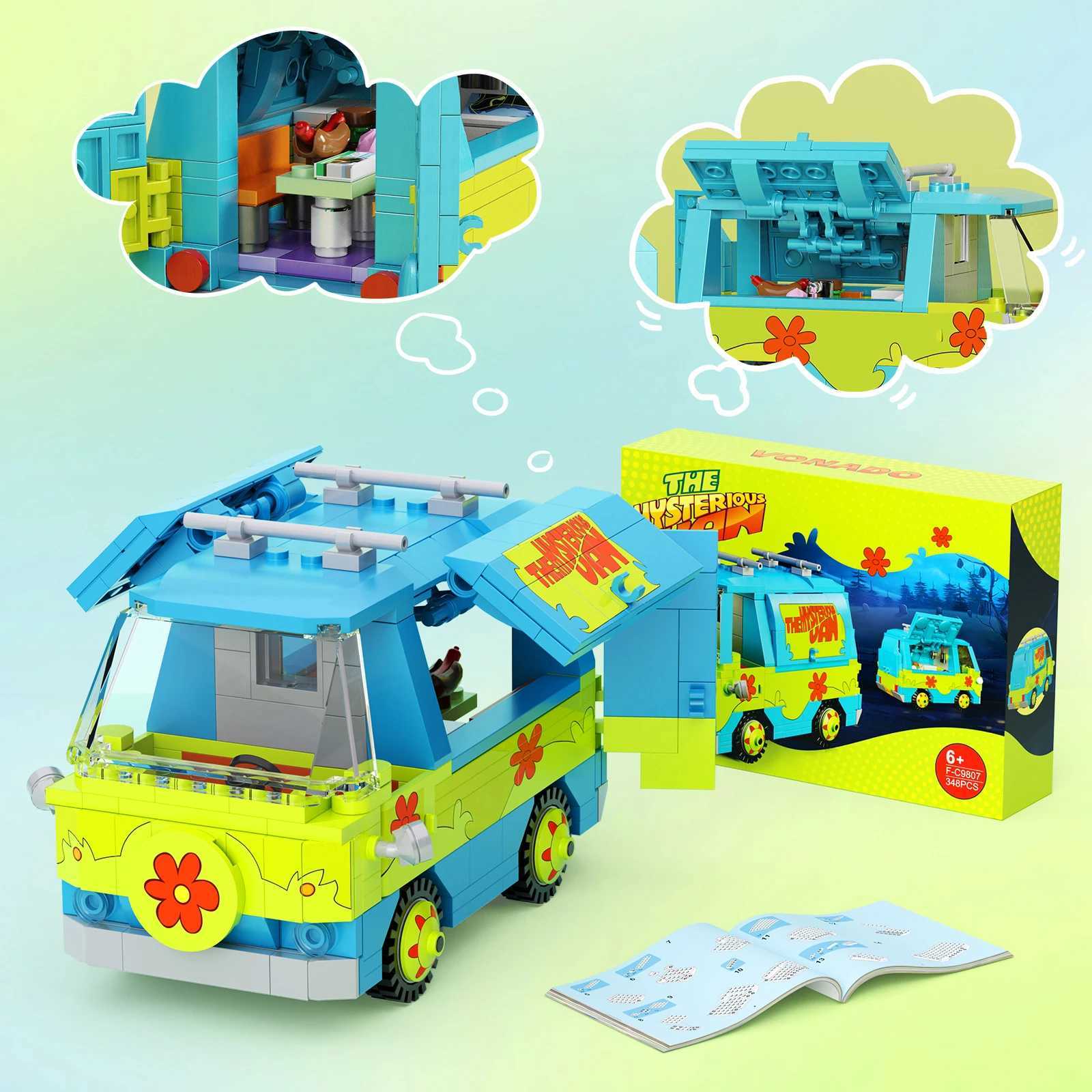 320PCS Mysteryed hine Car Model Kit Building Blocks Movie Scooed Doo Panel Van Vehicle Bricks Toys For Kids Gifts Z250528 Free shipping