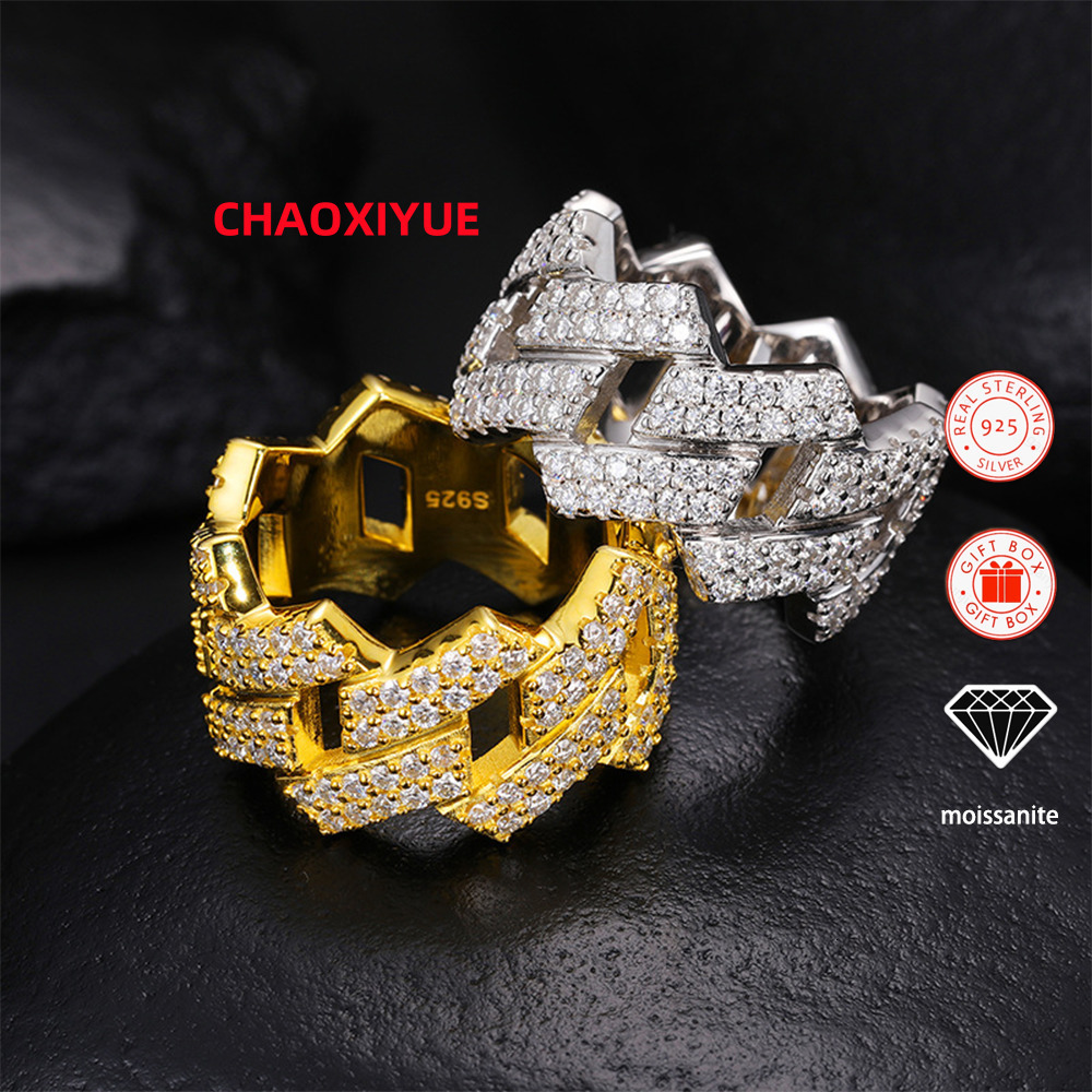 1PC Vvs Moissanite Ring 925 Sterling Silver Rings for Men 18k Gold Plated Fine Fashion Jewellery Diamond for Women Men