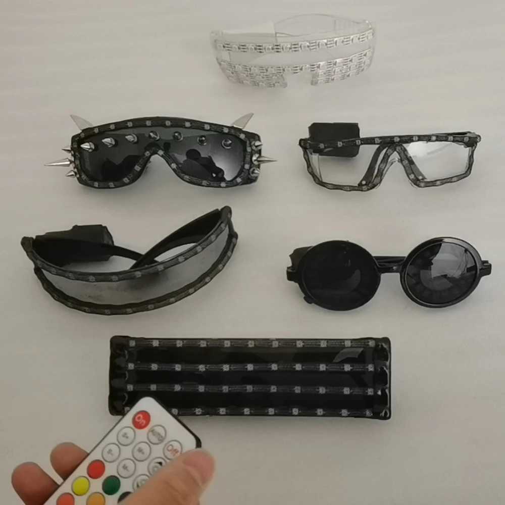 Full color remote control Burst Flashing LED Glow Glasses LED Glasses Rivet Punk Glasses Laser Glasses For Christmas Party W250528