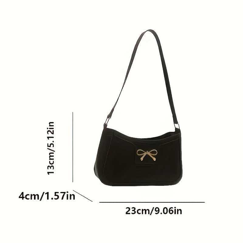 Solid Color Bowknot Shoulder Bag Elegant Small Square Bag Suitable for Women Handbags Zipper Closure Fashion Underarm Bag Y250528