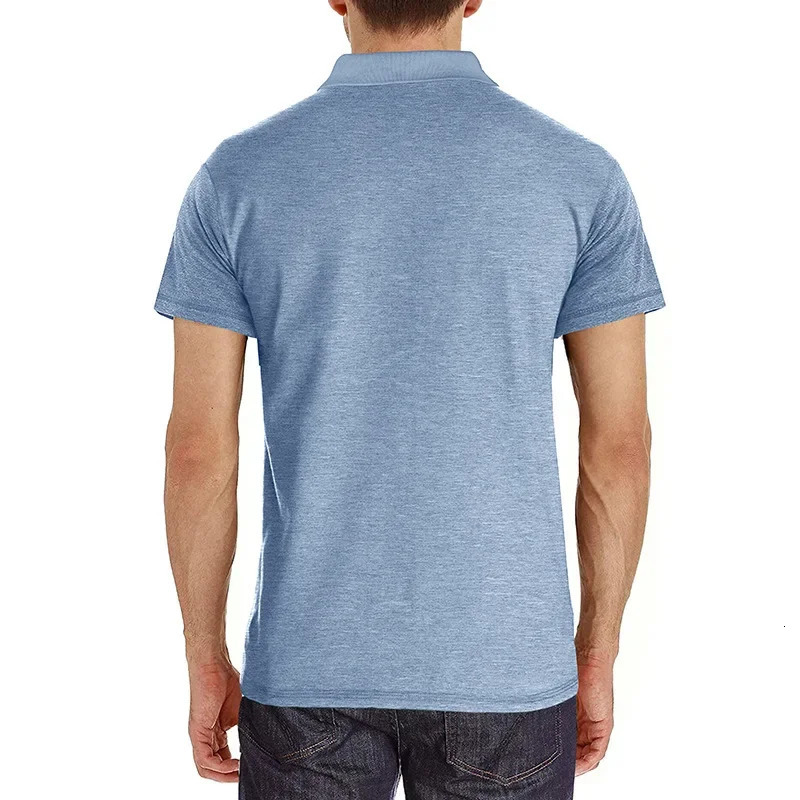 Mens Polo Shirts Summer American Vintage Waffle Knit Henry Collar T-Shirt Fashion Short-Sleeved Loose Casual Top POLO Shirt 250527