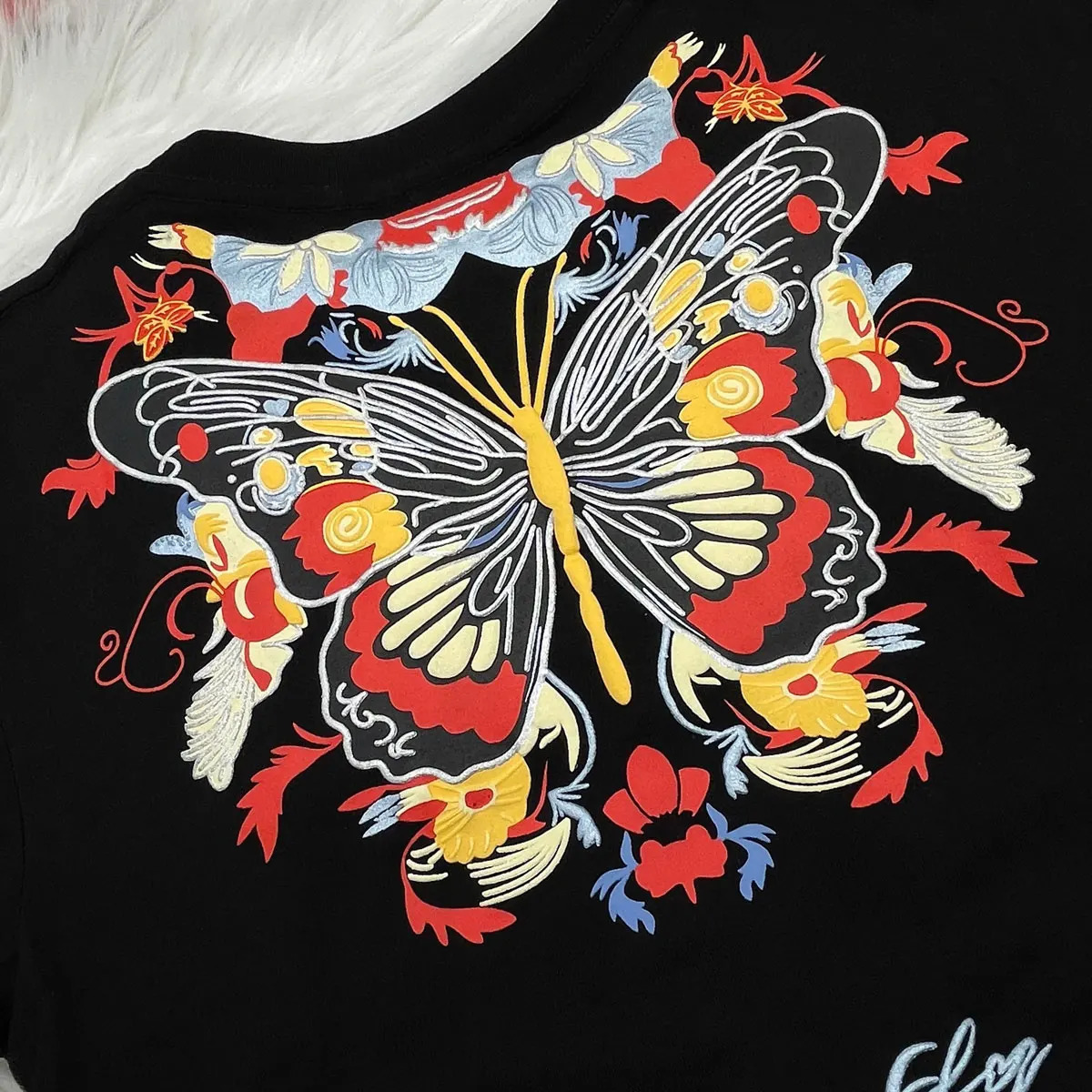 Plus Size Chinese Butterfly Foam Print Womens Tshirt Classical Elegant Flavor Y2k Summer Top 2024 Literary Streetwear Tee 250519