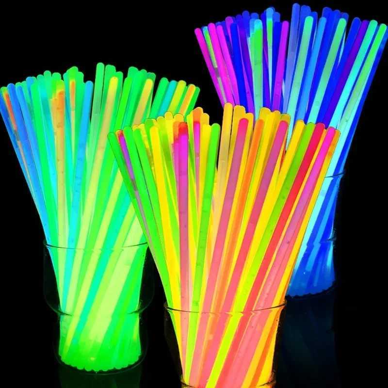 10-100Pcs Fluorescence Sticks Party Multicolor Glowing Stick Bright Colorful Light Bright Bendable Glow Bracelet Party Supplies W250528