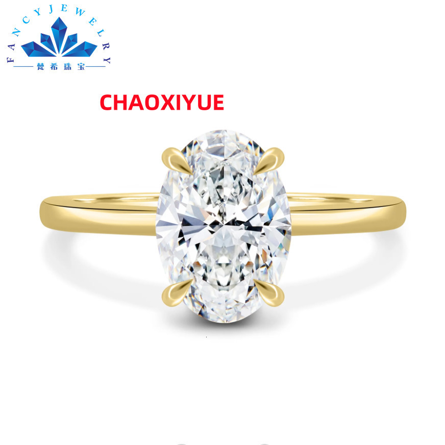 S925 Sterling Silver 9K 10K 14K 18K Solid Gold Jewelry Solitaire Oval Moissanite Ring Engagement Vvs Moissanite Engagement Ring